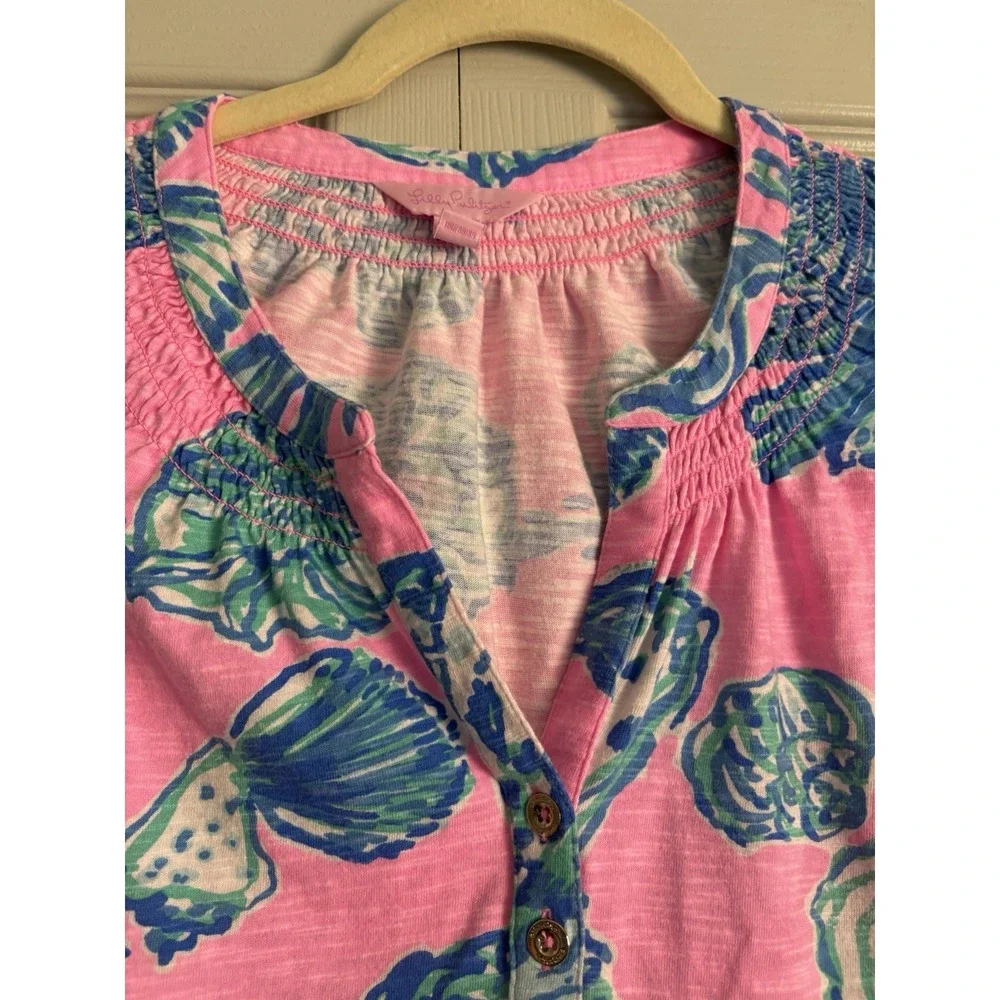 Lilly Pulitzer Essie Princess‎ Pink Seashell Beach Sleeveless Dress V-Neck XS - Picture 3 of 11